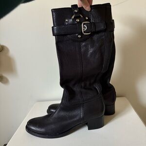 The Original Car Shoe Black Italian Leather Boots US Woman’s 7.5